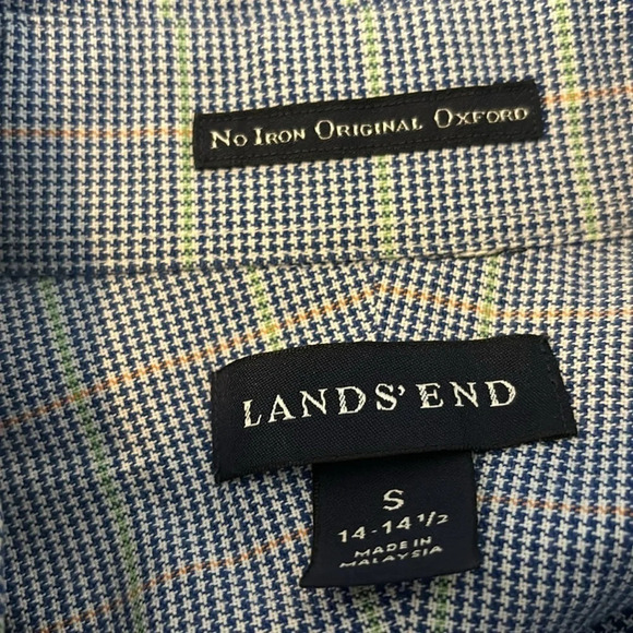 Lands’ End men’s blue non iron original oxford button down shirt size small - Picture 7 of 8
